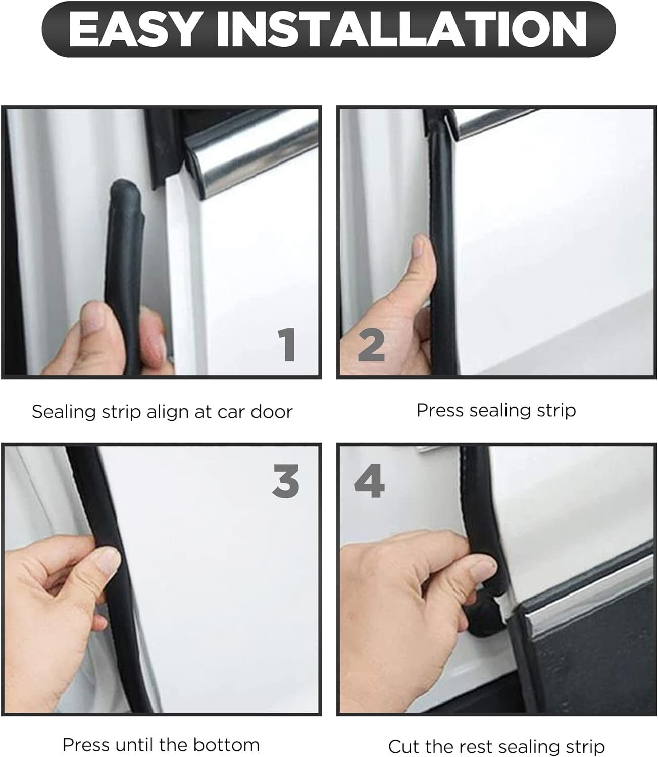 Flexible U-Shaped Rubber Seal Strip for Easy Installation - 30FT Length