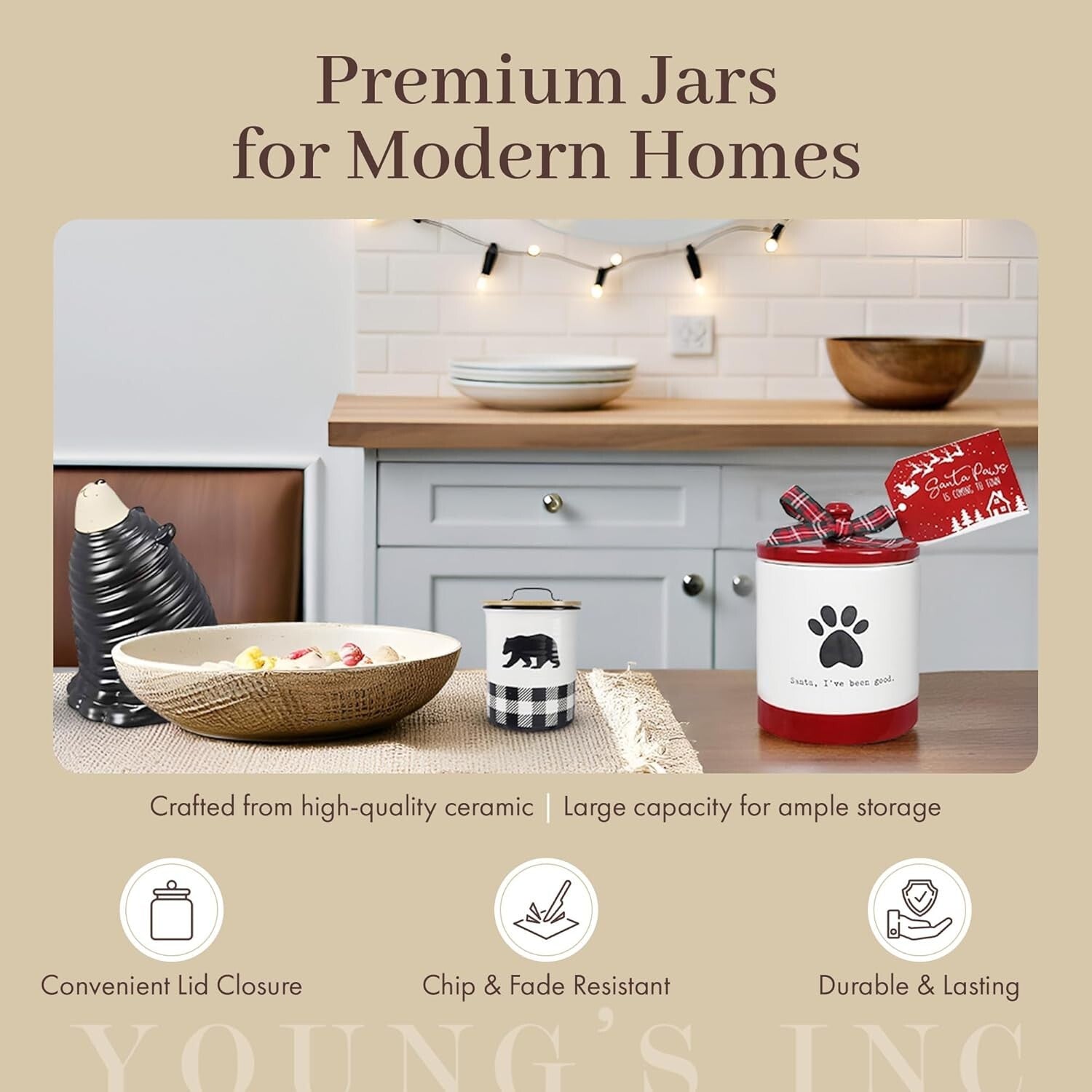 Ceramic Blessing Jar with 36 Cards - Inspirational Home Decor for Gratitude