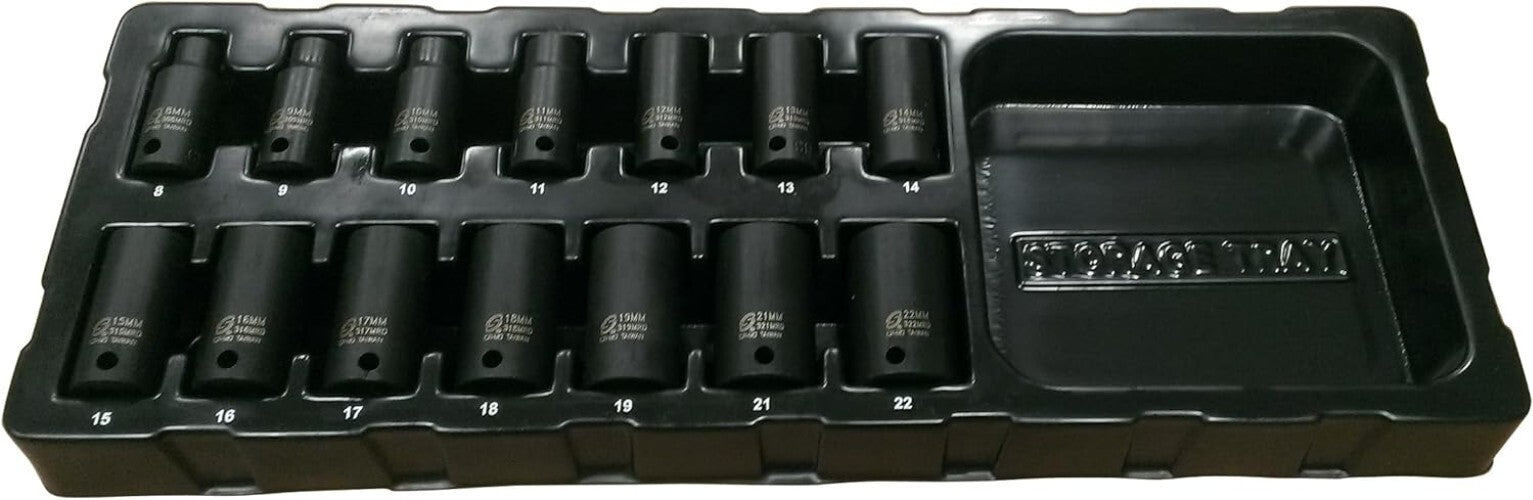 Professional 3/8-Inch Drive Metric Impact Socket Set in Heavy-Duty Case