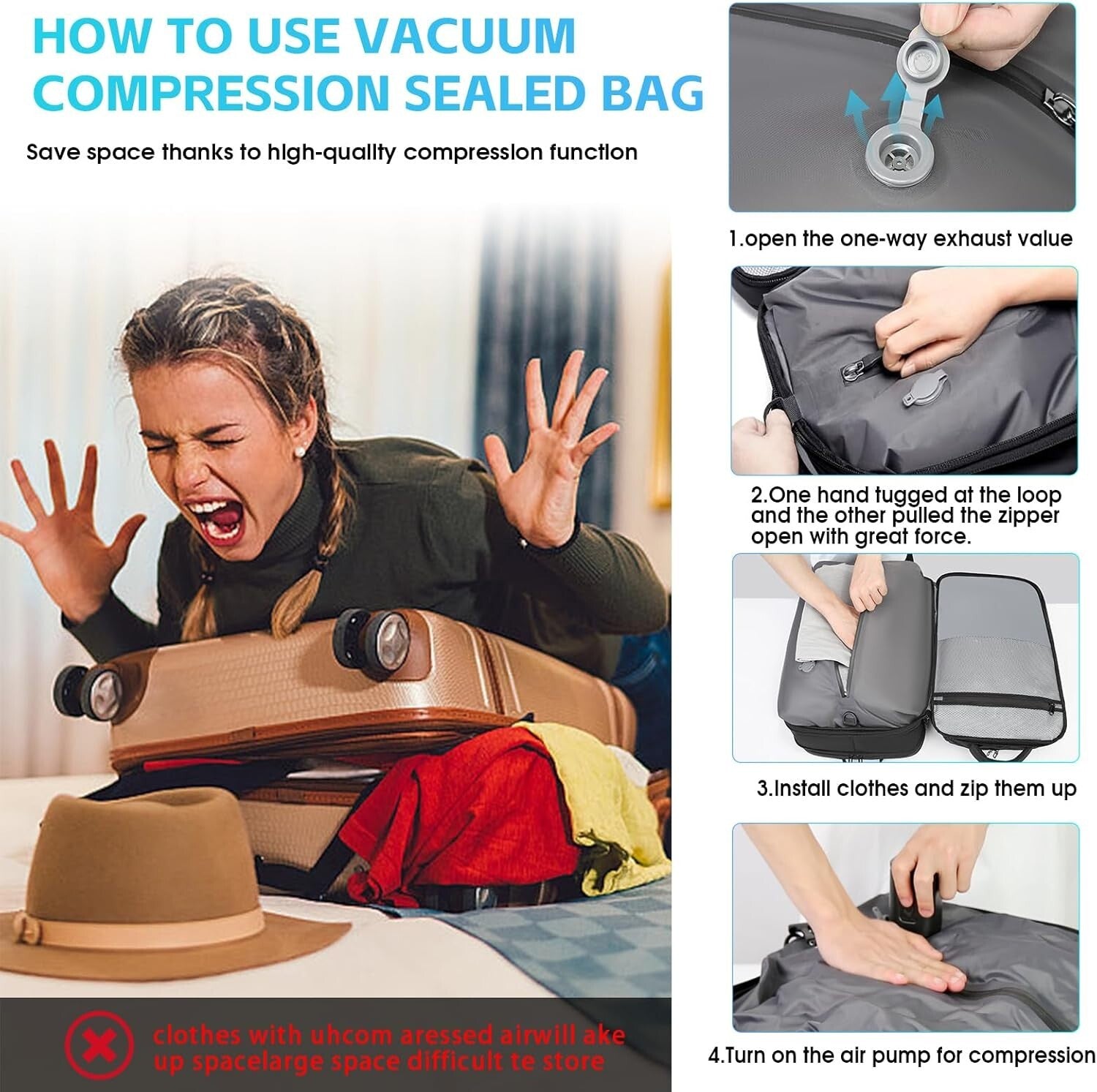 Water-Resistant 50L Compression Backpack with Laptop Compartment - Travel Ready