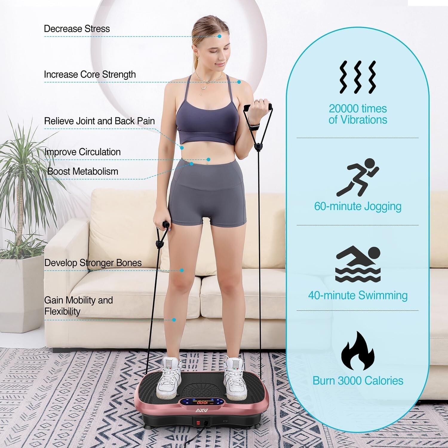 Bluetooth-Enabled Full Body Vibration Plate - Achieve Effective Workouts at Home