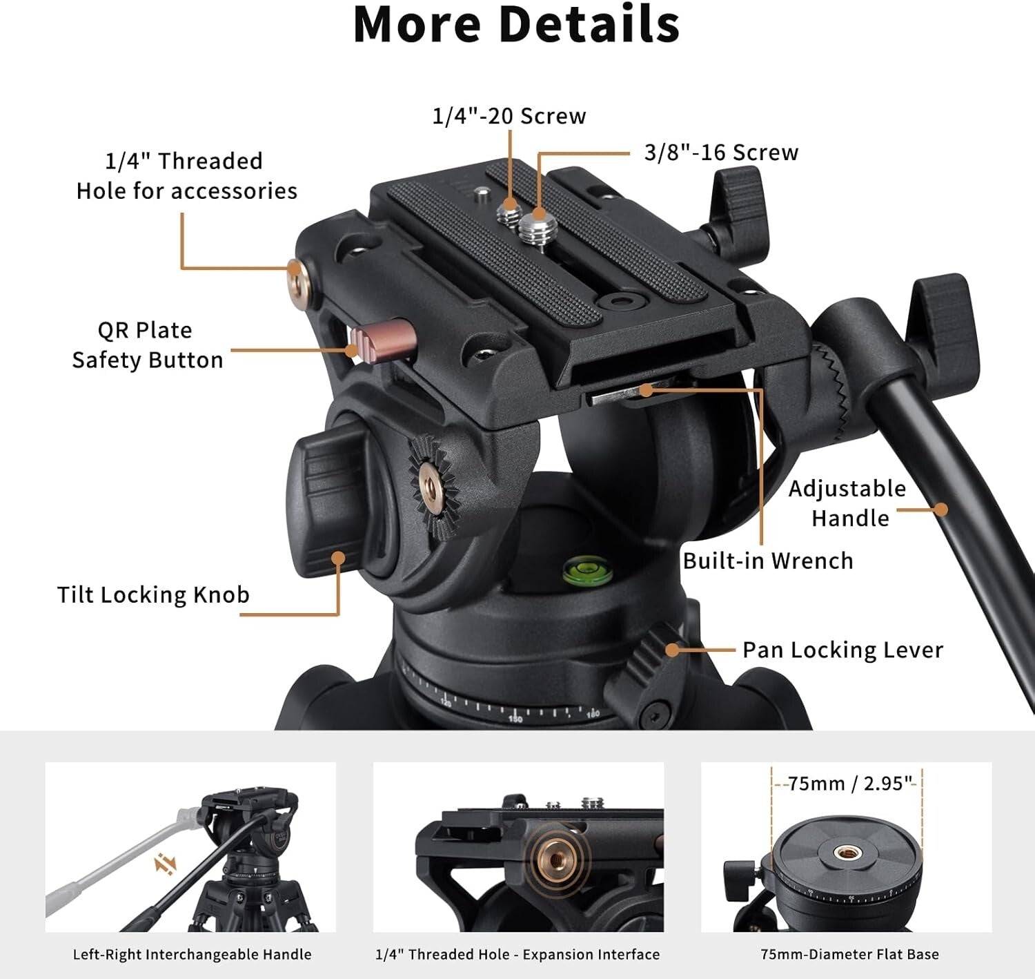 72" Heavy Duty Aluminum Video Tripod System with K3 Fluid Head & Quick Release