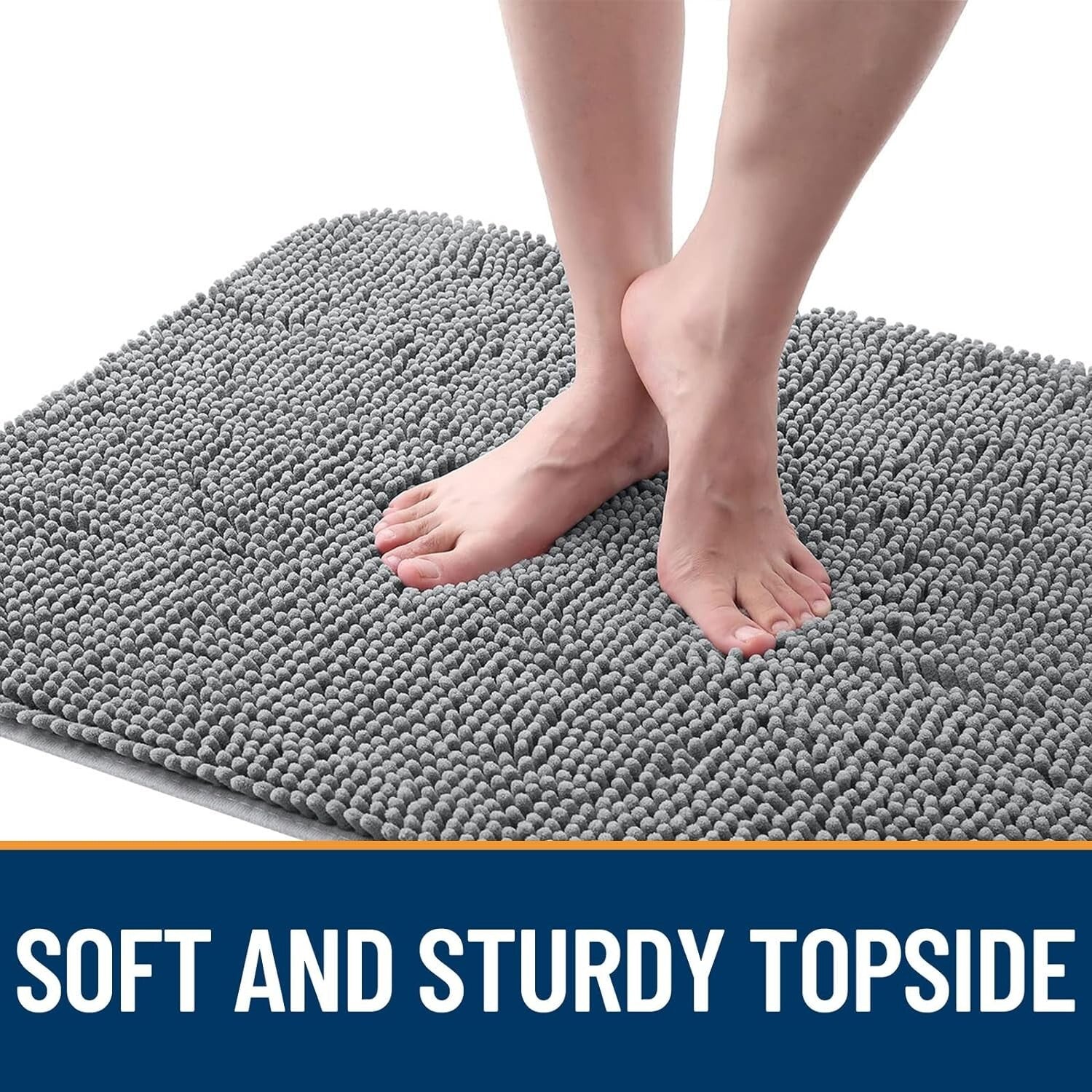Pet-Friendly 40x32 Mud Mat with Non-Slip Base - Soft Chenille for Indoor Use