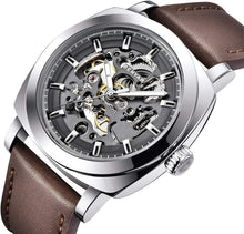 Load image into Gallery viewer, Benyar Skeleton Mechanical Watch for Men – 45mm Dial &amp; Leather Strap Elegance