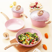 Load image into Gallery viewer, PFAS-Free Elegant Pink Ceramic Cookware Set – 12 Pieces for Gastronomic Delights
