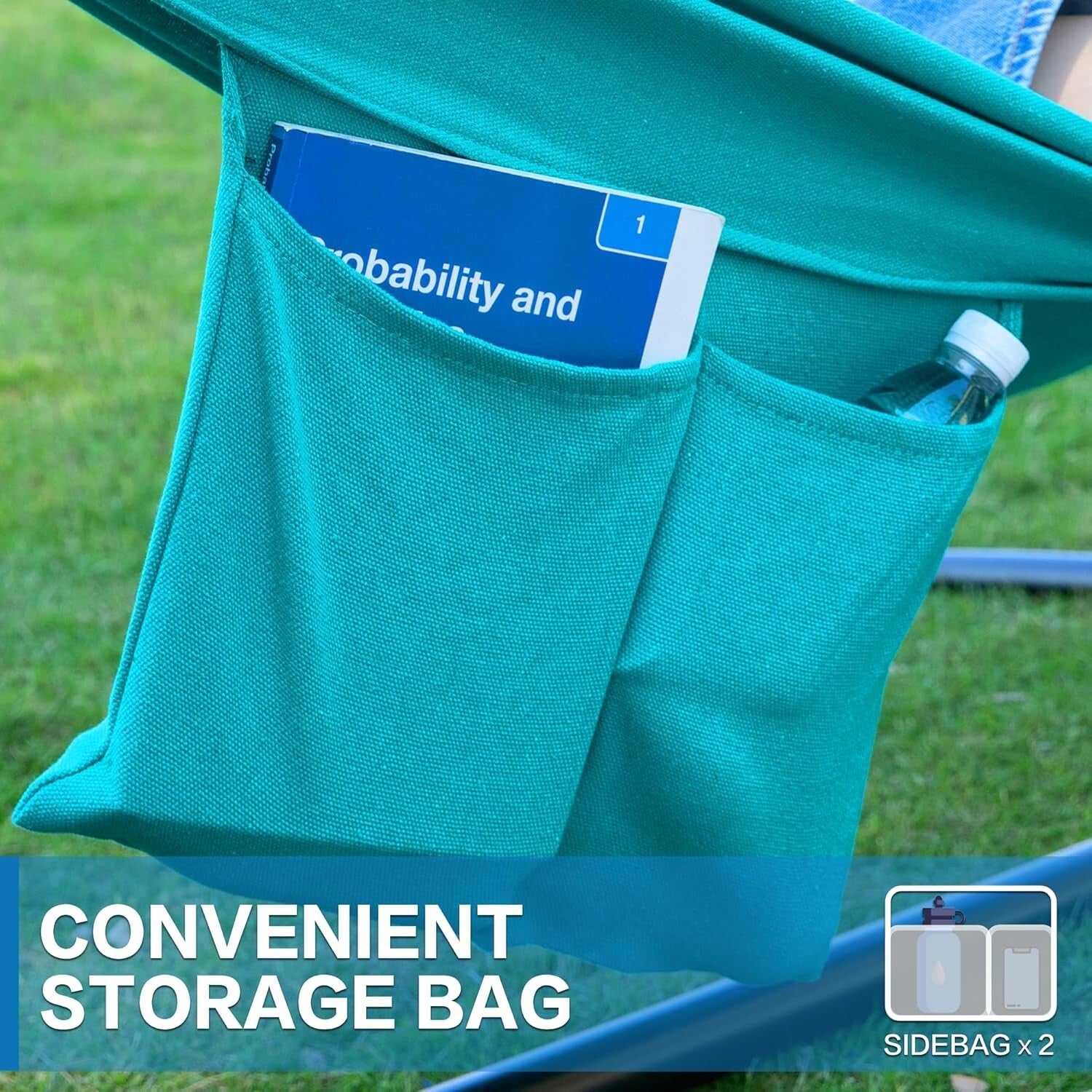 Elegant Aqua Double Hammock with Heavy Duty Steel Stand - 2 Person Outdoor Bliss