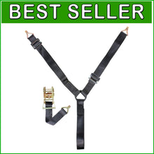 Load image into Gallery viewer, Adjustable Ratcheting Y-Strap 1.5" Black – Secure Your Spare Tire Effortlessly