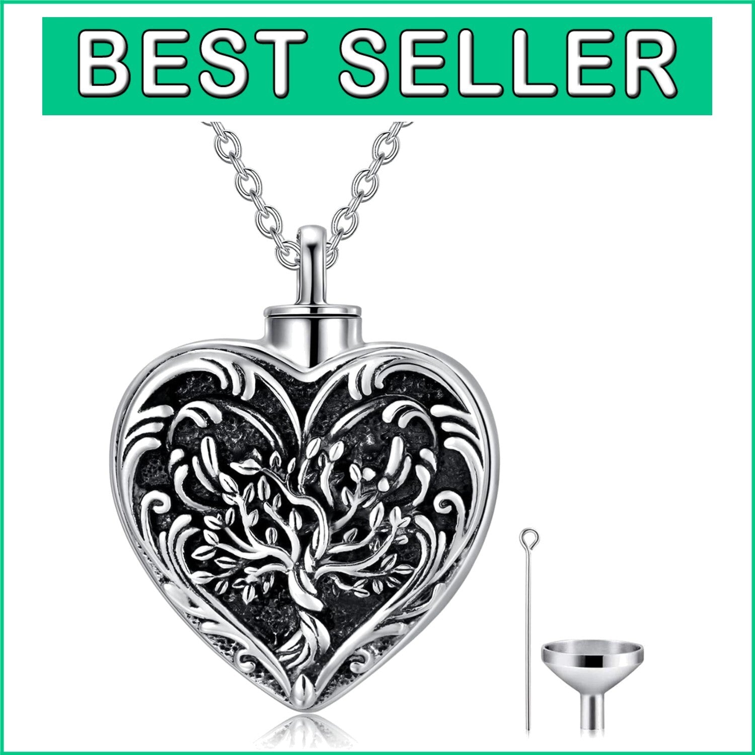 Adjustable Tree of Life Ashes Necklace in Sterling Silver - A Keepsake for All