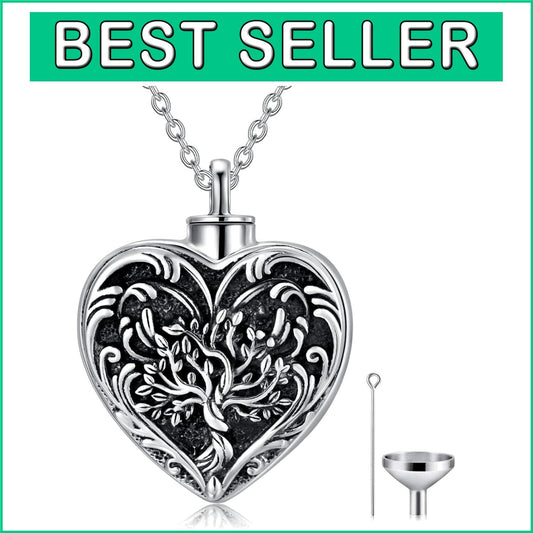 Adjustable Tree of Life Ashes Necklace in Sterling Silver - A Keepsake for All