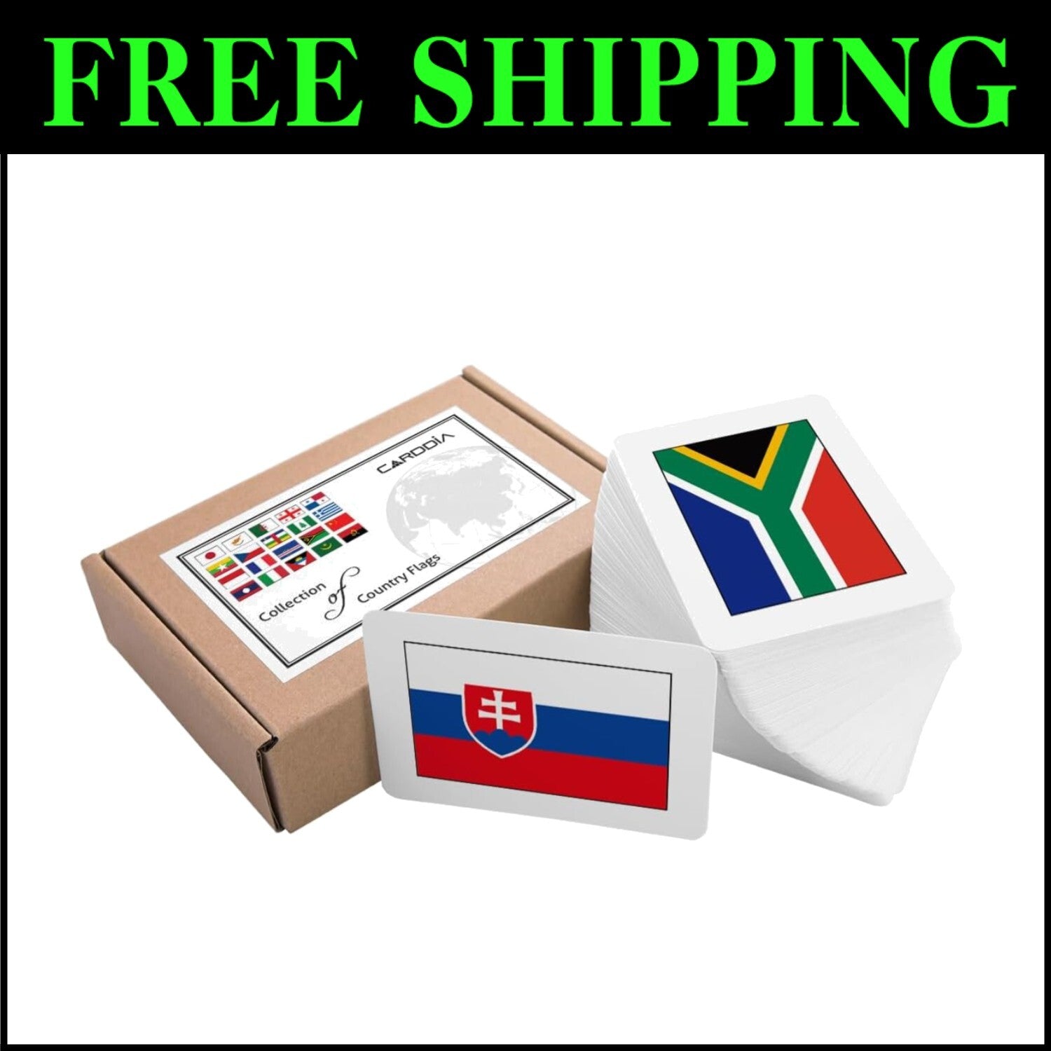 Durable Country Flags Flashcards Set - Perfect for Geography Lovers Ages 6+