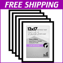 Load image into Gallery viewer, Timeless Black Gallery Frame Set of 5 – 13x17 or 10x14 with Polished Plexiglass