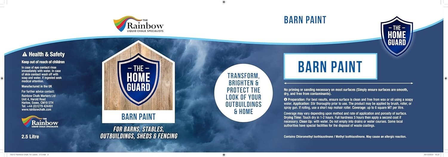 Premium White Exterior Paint: 323 sq ft Coverage - Crack & Rot Protection [2.5L]