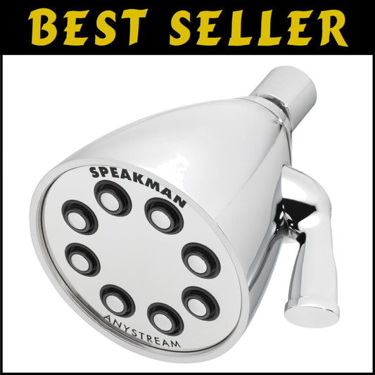 Polished Chrome High Pressure Shower Head with Adjustable Anystream Technology