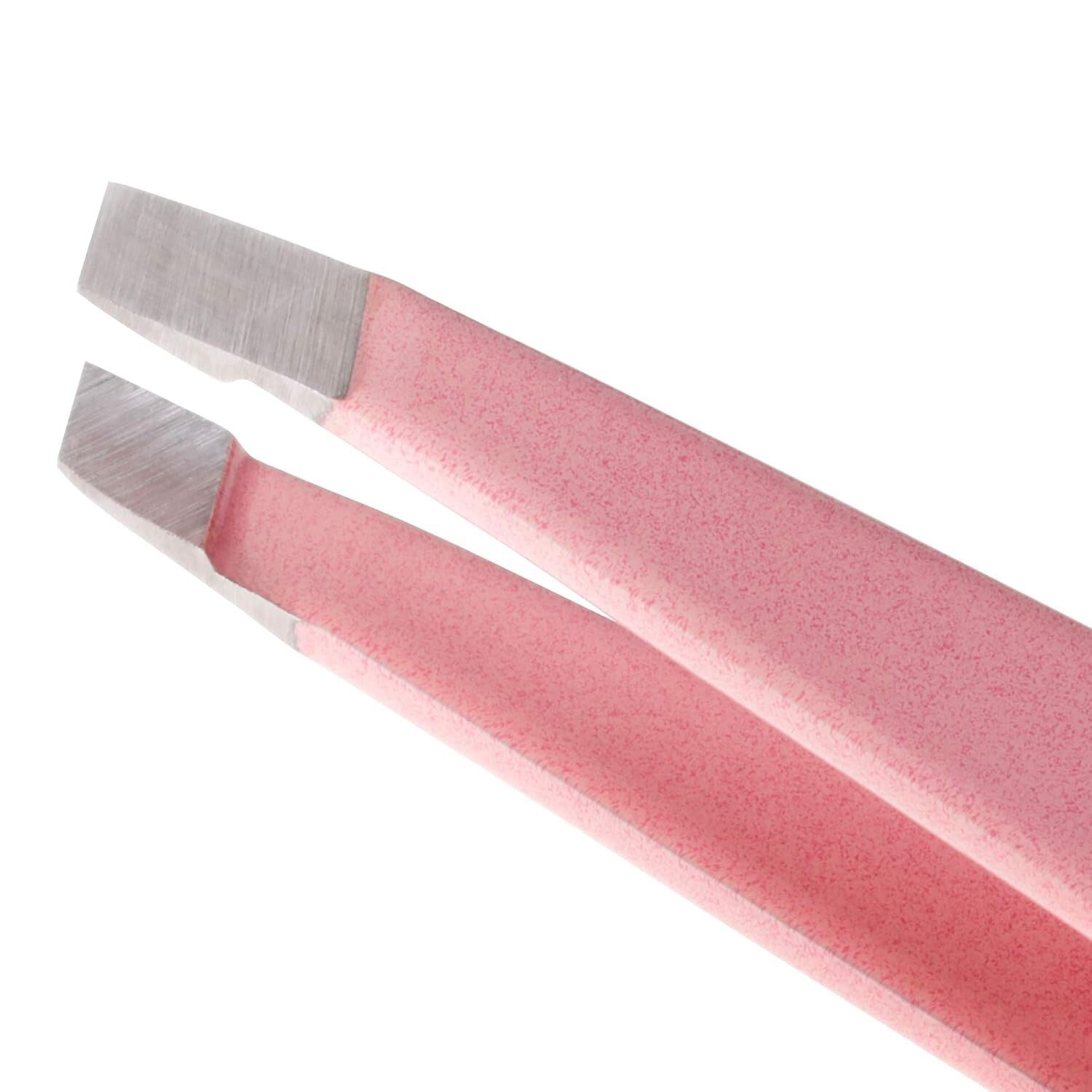 Elegant Tea Rose Tweezers - Stainless Steel Slant & Point for Flawless Brows