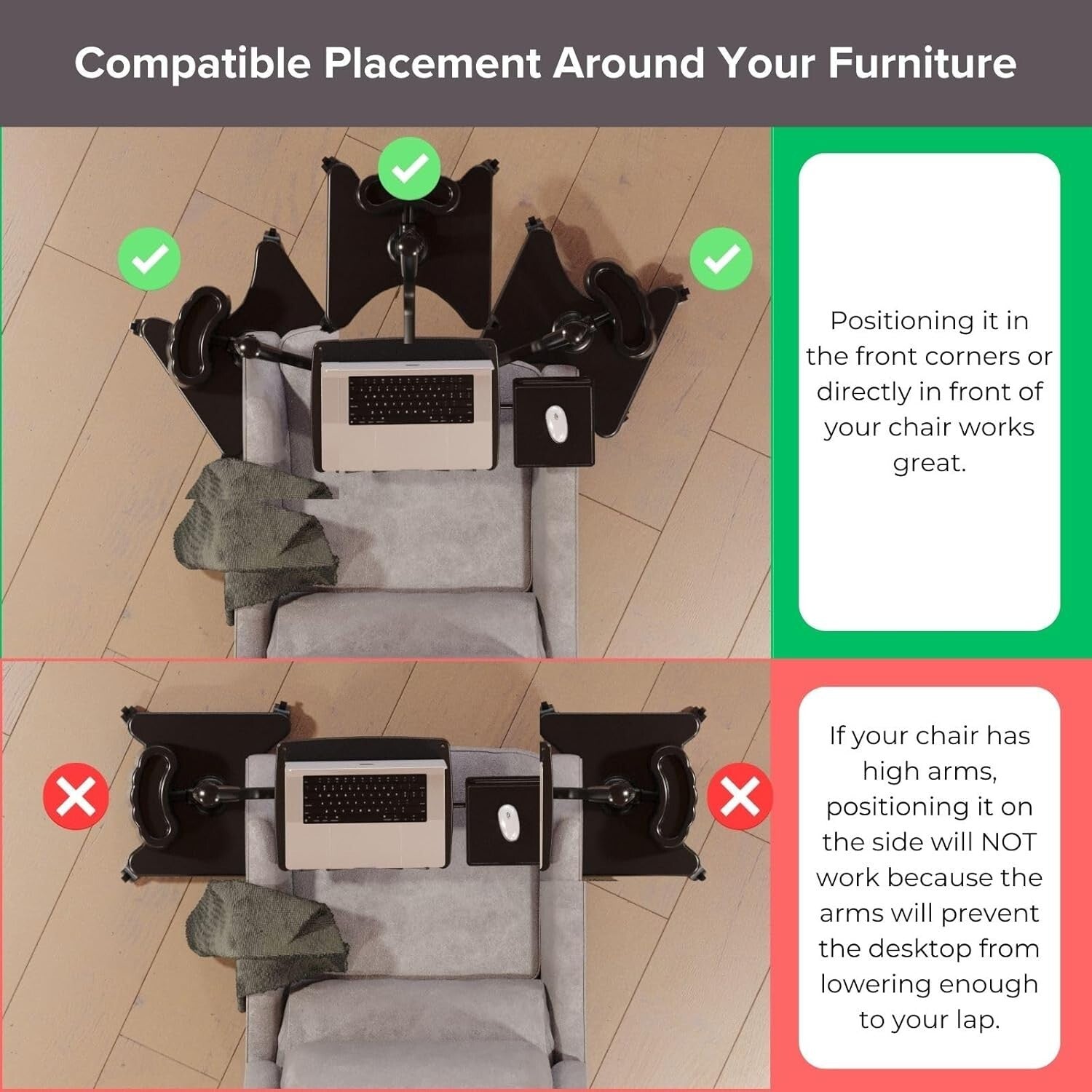 Elegant Aluminum Rolling Laptop Stand with Quick-Release Platforms - Gunmetal