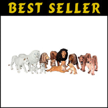Load image into Gallery viewer, Durable Eco-Friendly 13-Piece Lion Figurine Playset for Kids' Imaginative Play