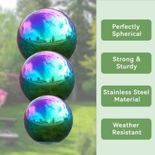 Load image into Gallery viewer, Vibrant 12" Stainless Steel Gazing Globe - Perfect for Modern Garden Design