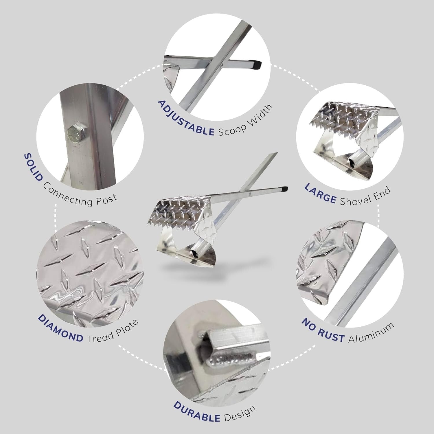 Heavy-Duty Dog Poop Scooper - Durable Aluminum Waste Shovel for Easy Cleanup