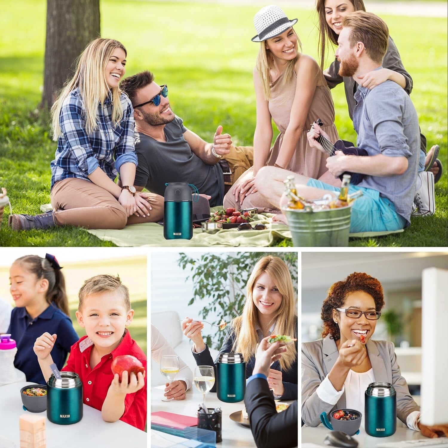 Dishwasher Safe Insulated Food Jar Set - Hot & Cold Storage for All Ages, 2 Pack