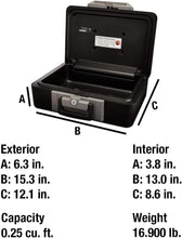 Load image into Gallery viewer, Compact Fire Safe Box with Key Lock for Jewelry &amp; Documents - 6.3 x 15.3 x 12.1