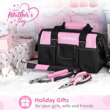 Load image into Gallery viewer, Stylish 220-Piece Pink Tool Set with 12-Inch Organizer Bag for DIY Enthusiasts