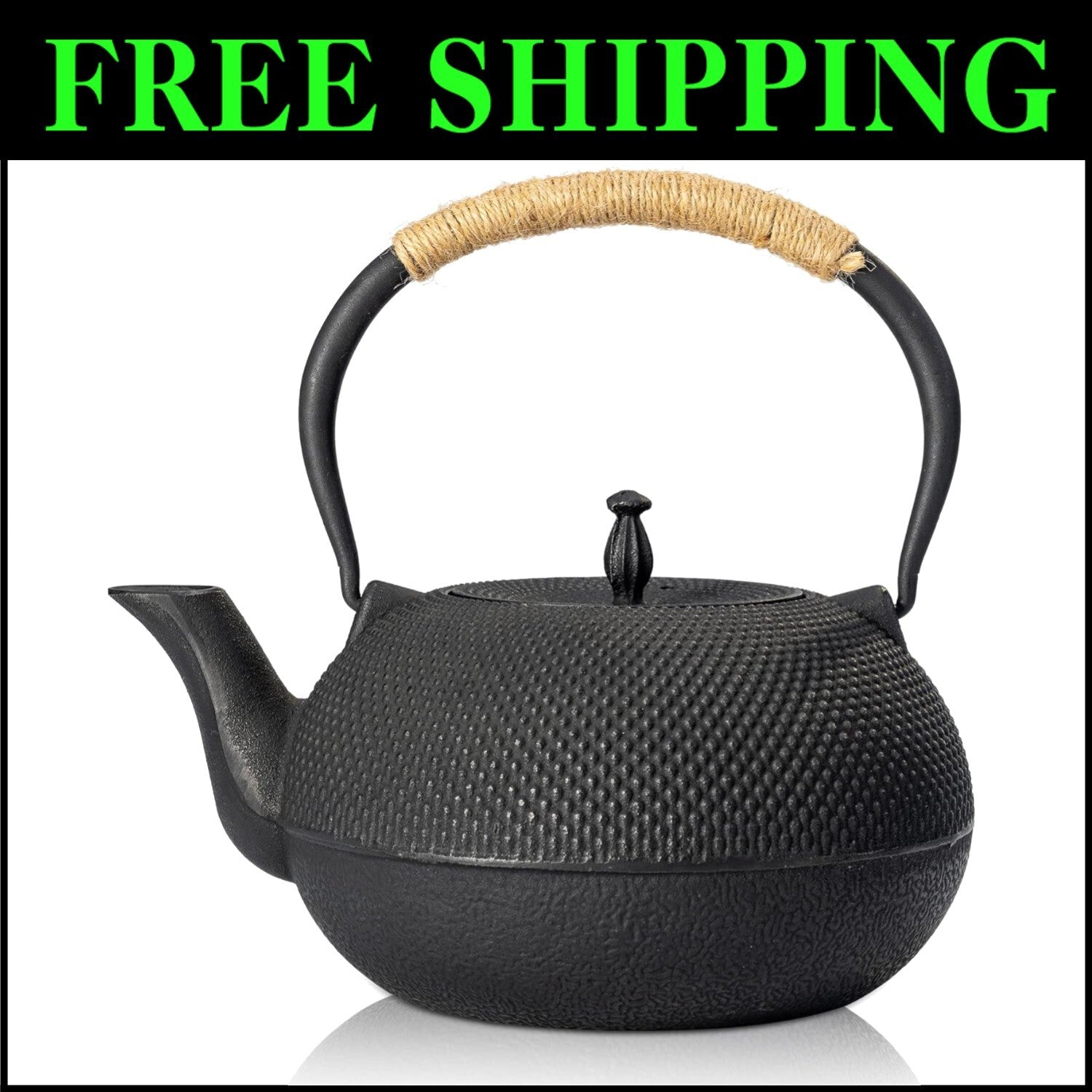 Elegant 60 Oz Cast Iron Japanese Tea Kettle with Premium Infuser - 1.9 Quarts