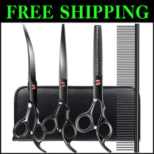Load image into Gallery viewer, Ergonomic 5-Piece Dog Scissors Kit – Ideal for Home and Professional Grooming