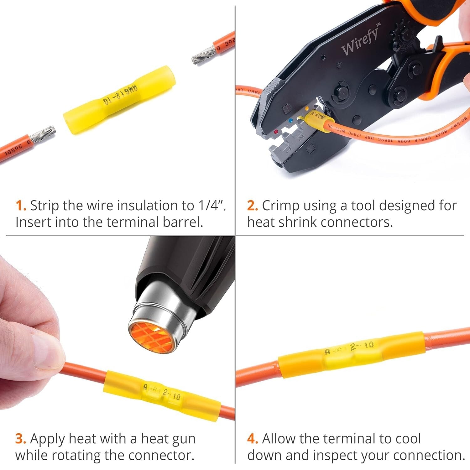 180 PCS Assorted Heat Shrink Wire Splice Connectors - Marine and Automotive Use