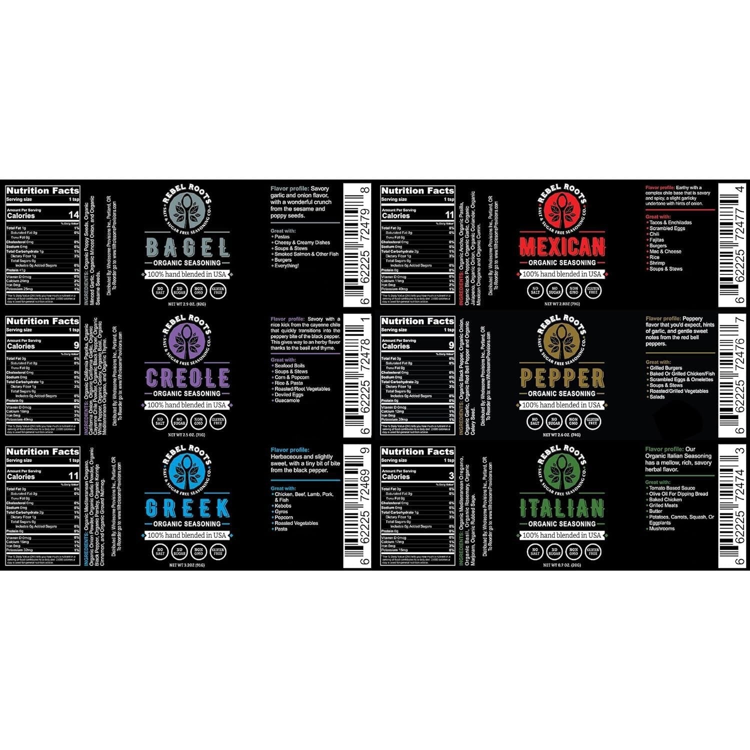 All-Natural Non-GMO Seasoning, Salt-Free 6-Pack – Perfect Meal Prep Companion