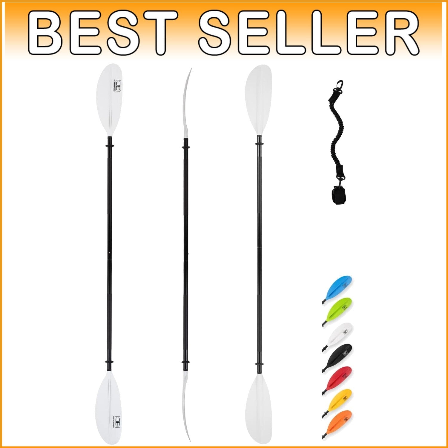 Durable 90.5in Kayak Paddle with Lightweight Design - Ideal for All Skill Levels