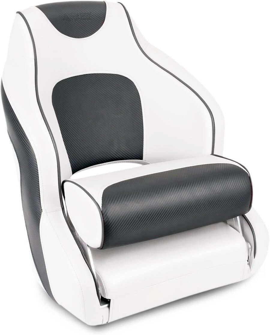 Premium Marine Grade Vinyl Boat Seat - Two-Tone Design with Easy Installation