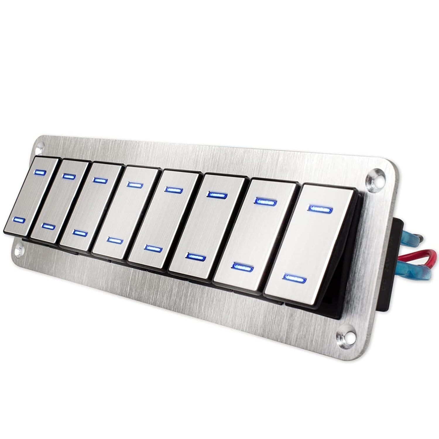 8 Gang Waterproof Aluminum Rocker Switch Panel: Ideal for Marine & Automotive