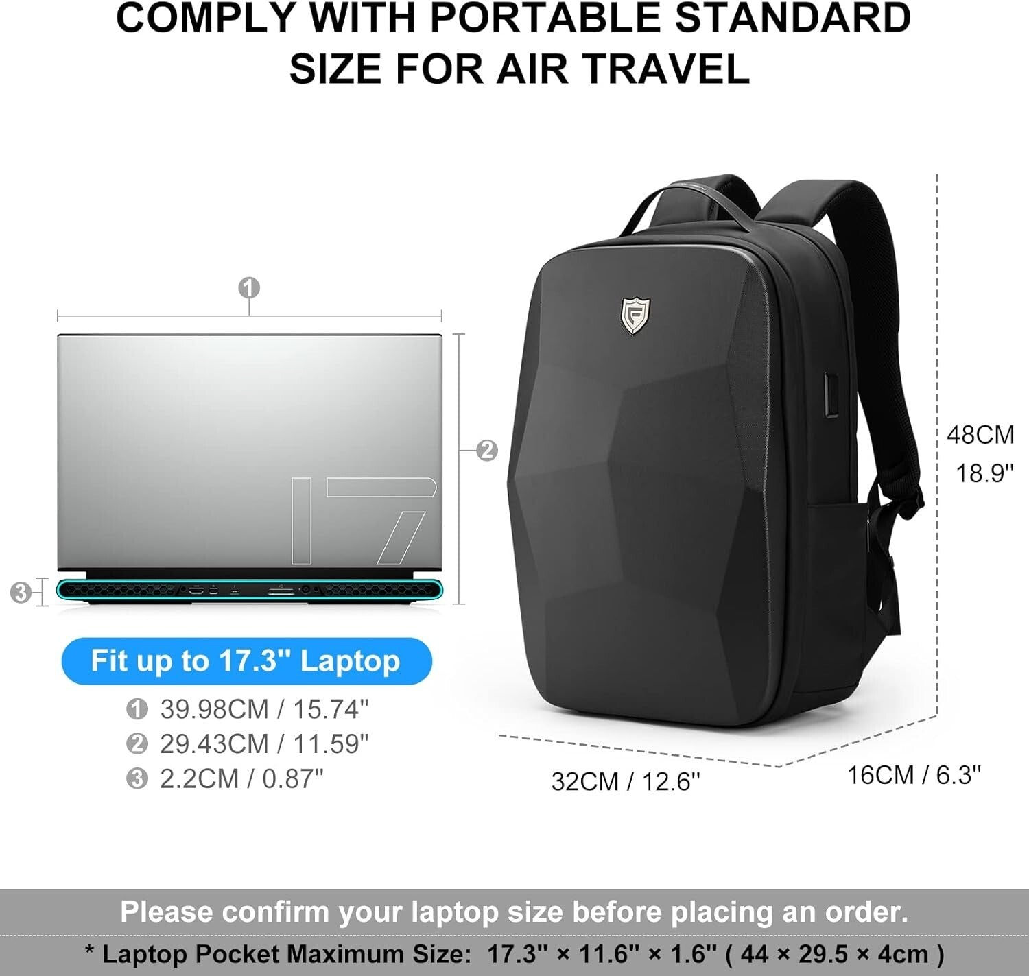 Waterproof 17.3-Inch Business Laptop Backpack with Triple Anti-Theft Protection