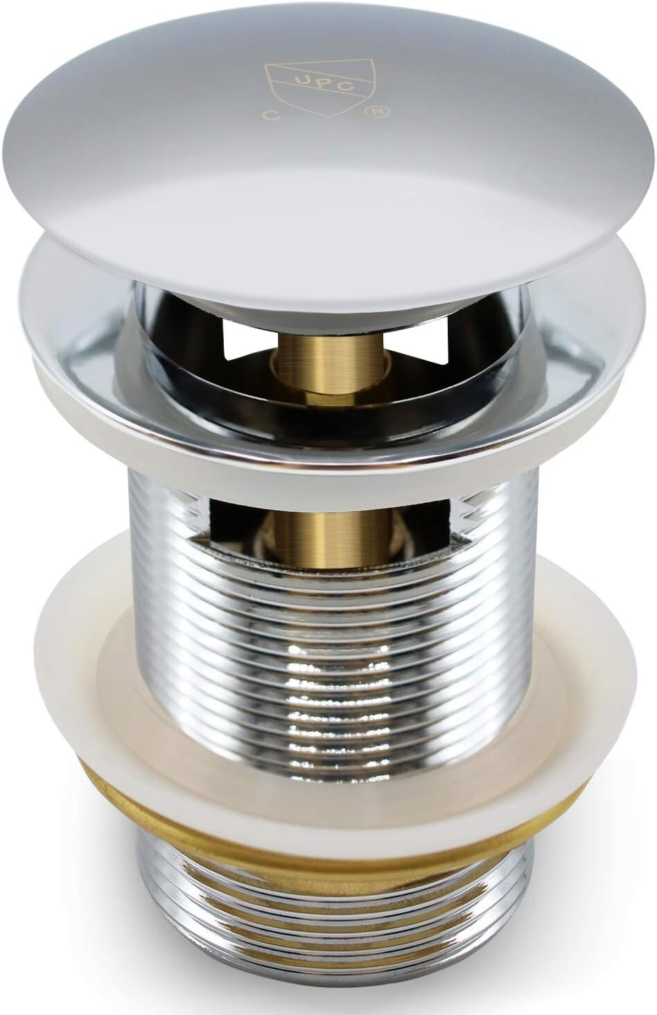 Durable Chrome Pop-up Drain Stopper for Easy Installation - Bath Essential