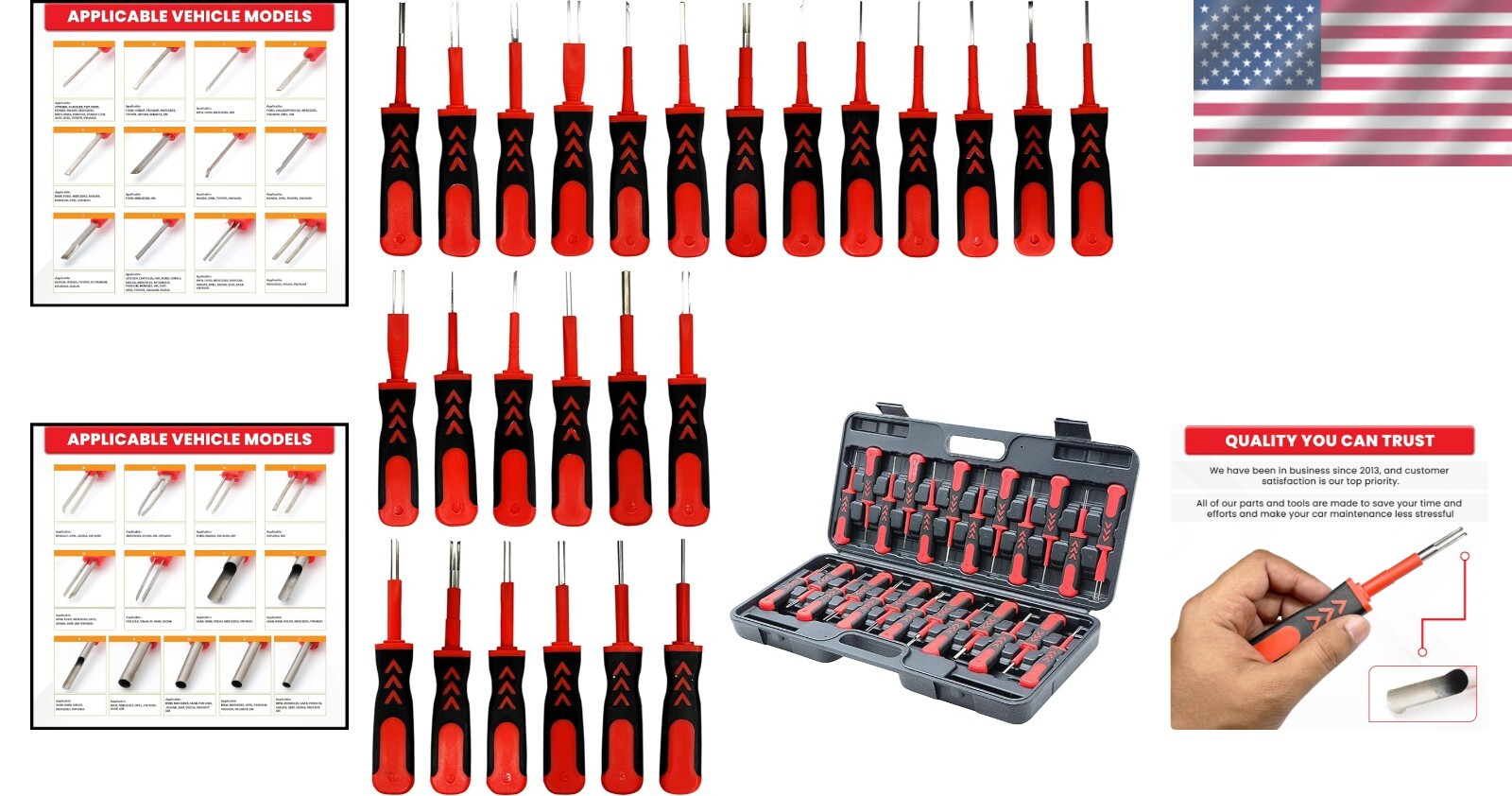 Stainless Steel Terminal Ejector Set with Comfortable Grip - Versatile 25 PCS