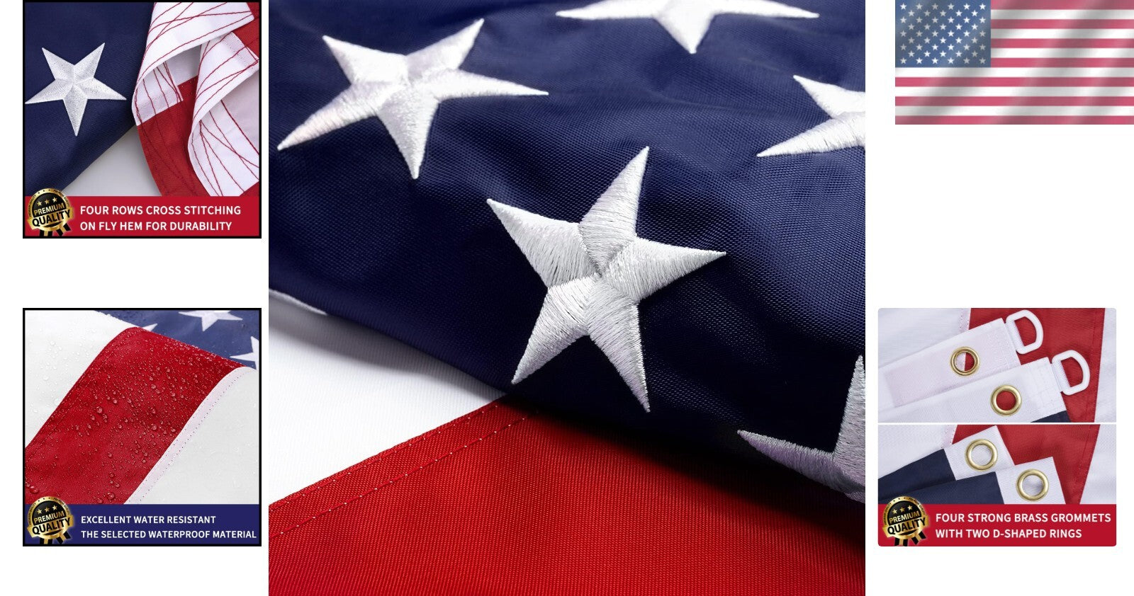 Premium 6x10 American Flag - Heavy Duty Nylon with Embroidered Stars & Stripes