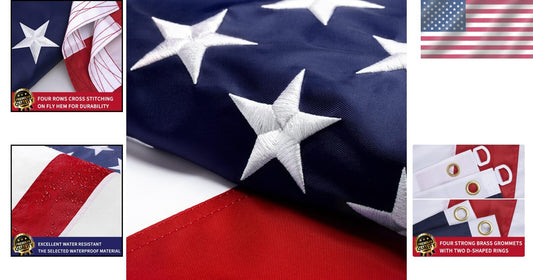 Premium 6x10 American Flag - Heavy Duty Nylon with Embroidered Stars & Stripes