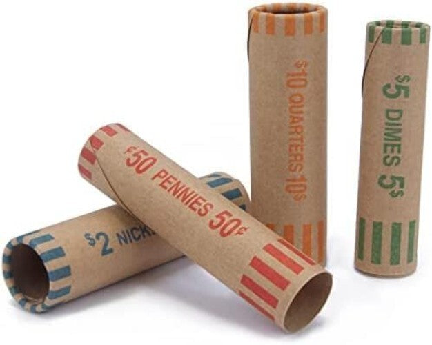 3072 Pcs Color-Coded Coin Roll Wrappers - Quarters, Nickels, Dimes, and Pennies