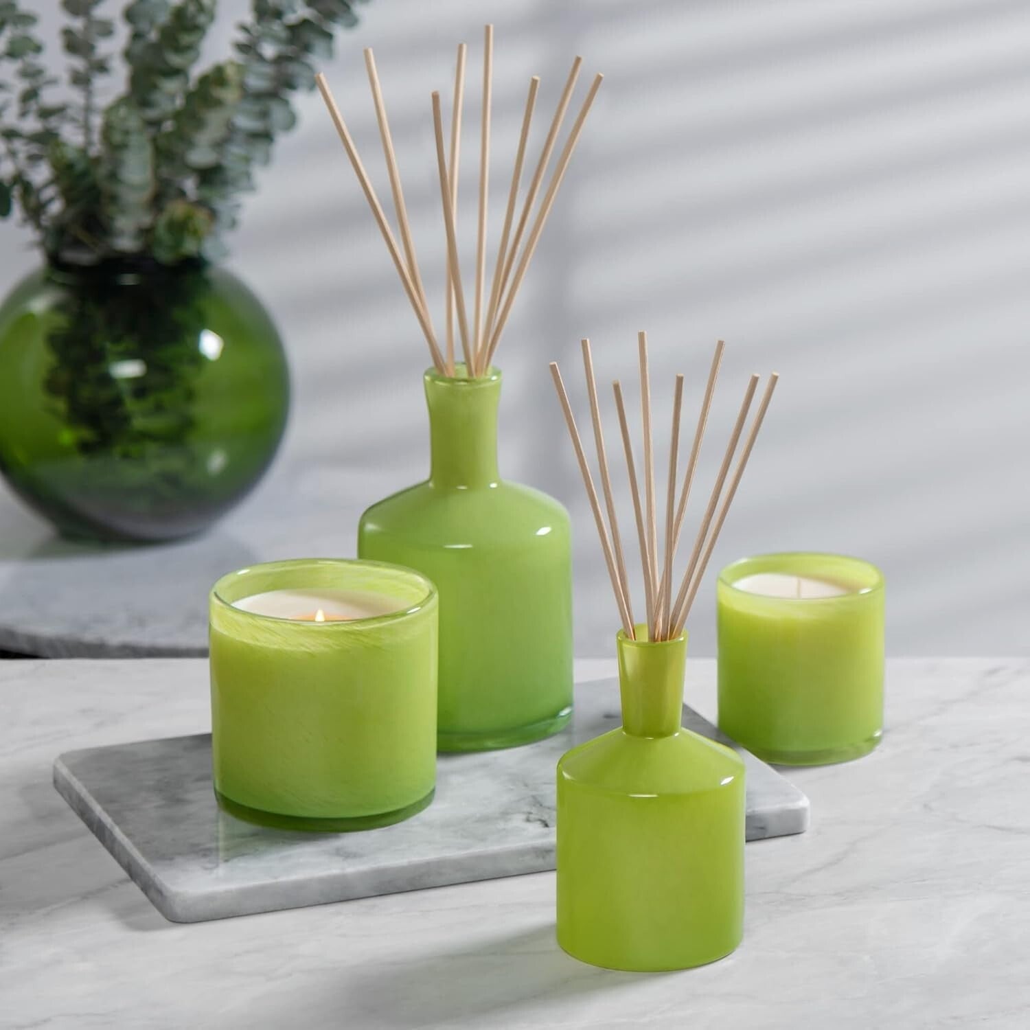 Elegant 6.5 oz Rosemary Eucalyptus Candle in Reusable Glass Vessel - 50 Hours