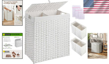 Load image into Gallery viewer, Durable Foldable Laundry Basket 110L with Lid - Stylish Organization Solution