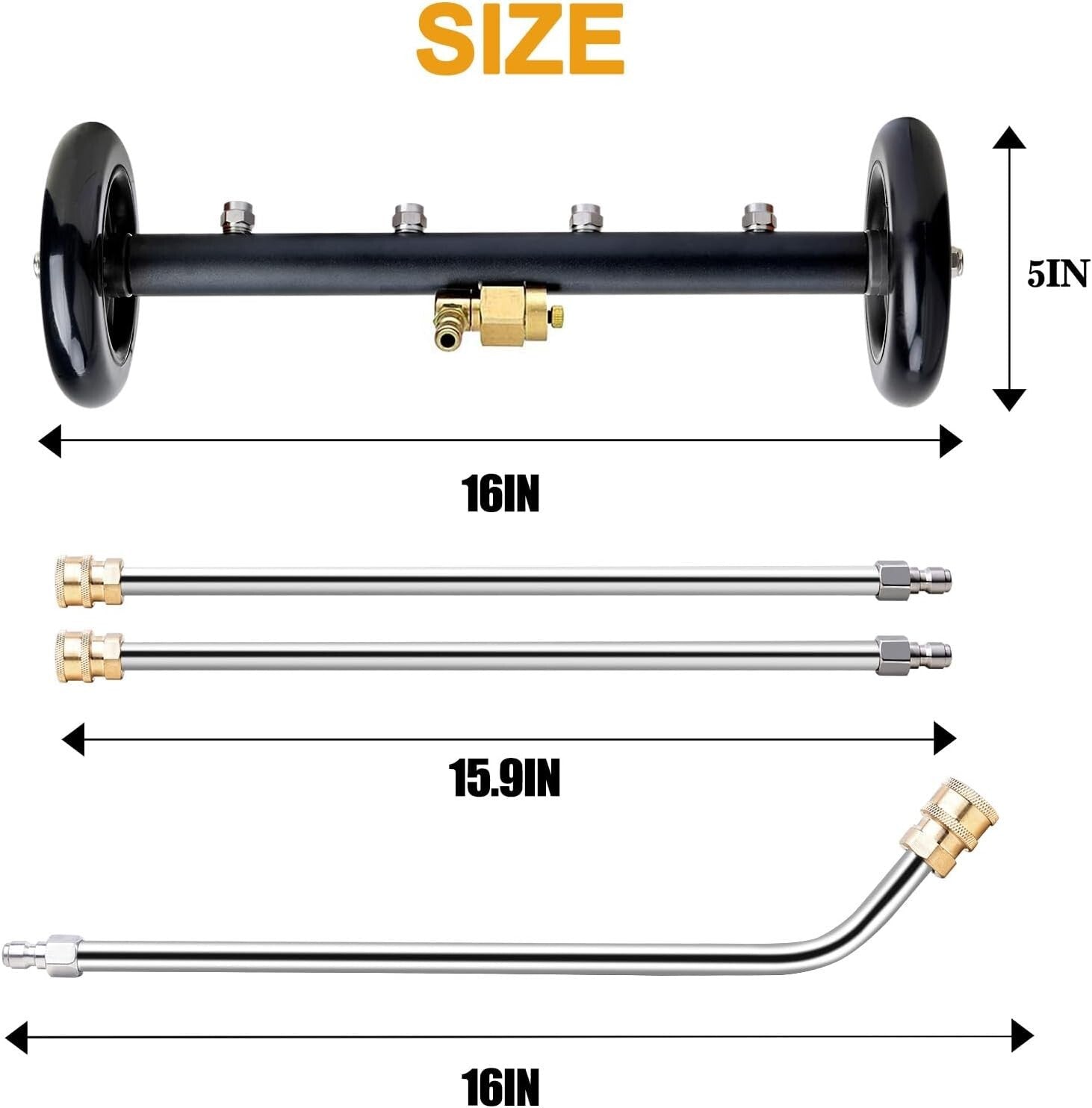 16” Pressure Washer Attachment for Undercarriage Cleaning – 4000 PSI Performance