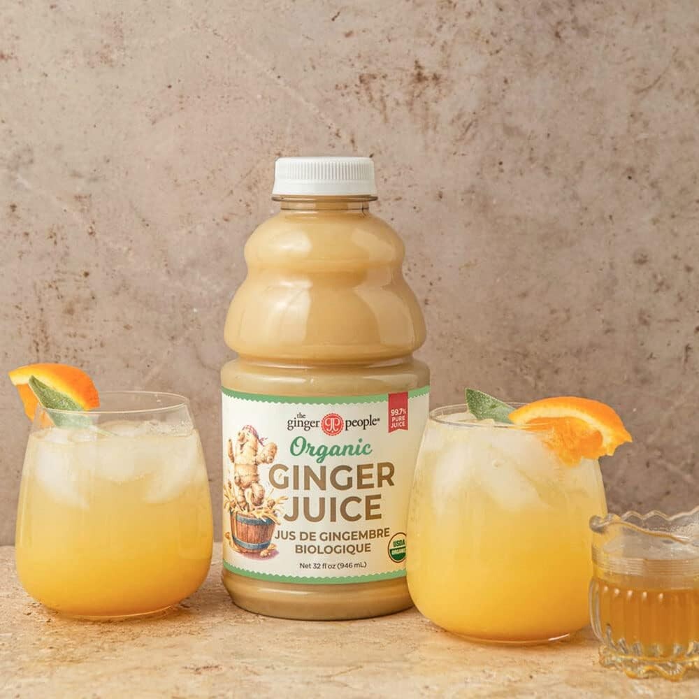 Premium Quality Organic Ginger Juice - 12 Count of 32 Fl Oz for Daily Wellness