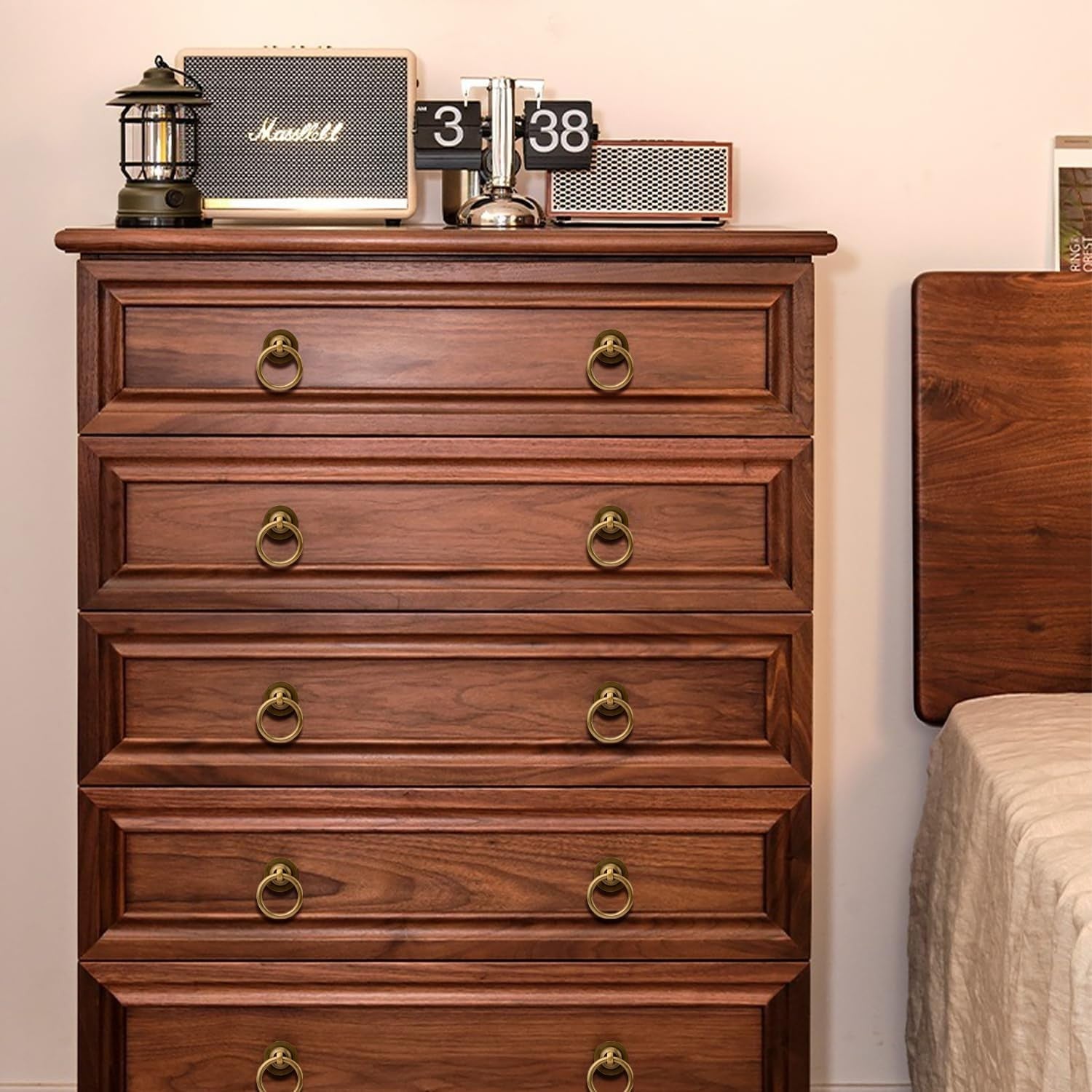 12 Elegant Antique Brass Ring Pulls for Cabinets - Effortless Installation