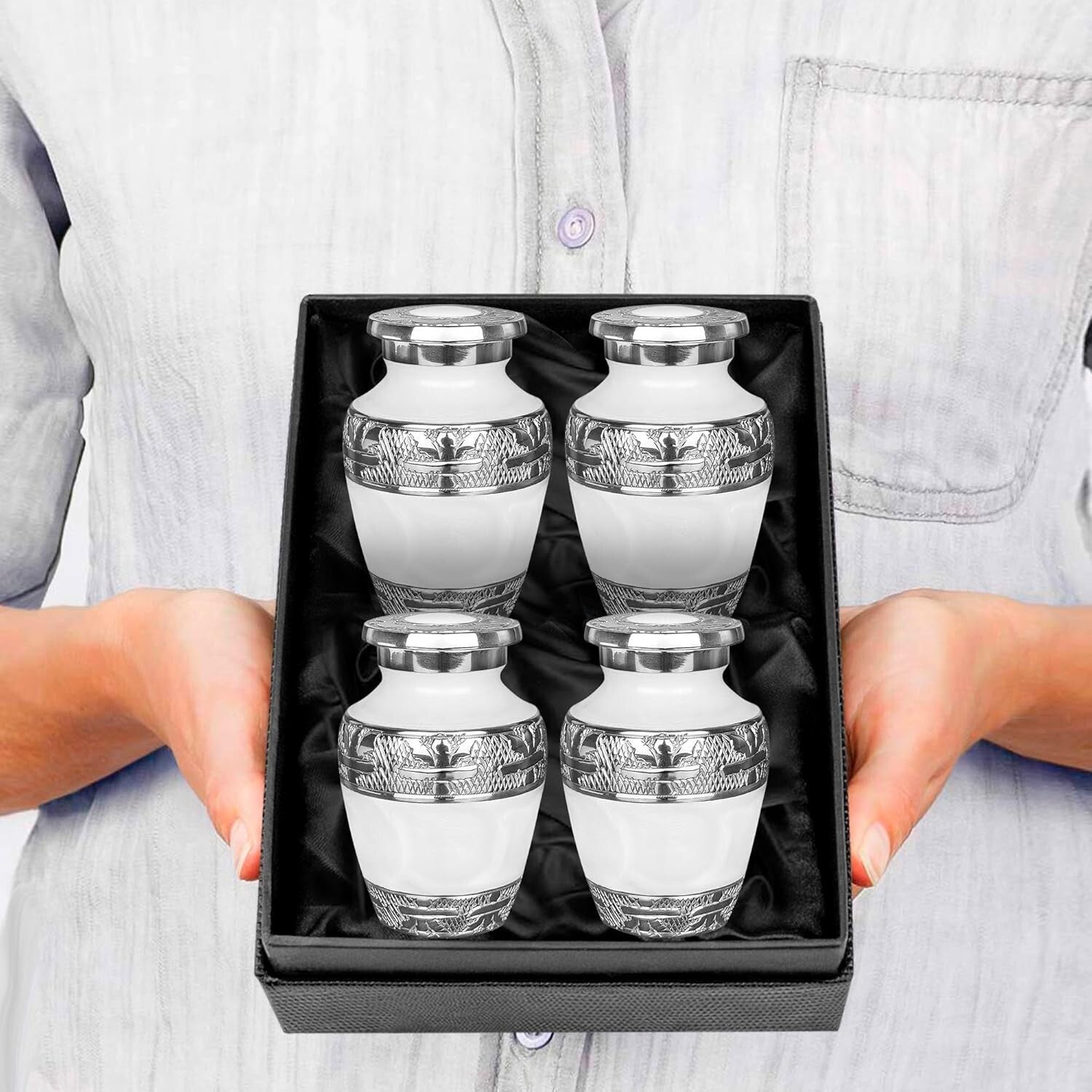 Brass Keepsake Urns with Silver Lining - Perfect for Honoring Your Loved Ones