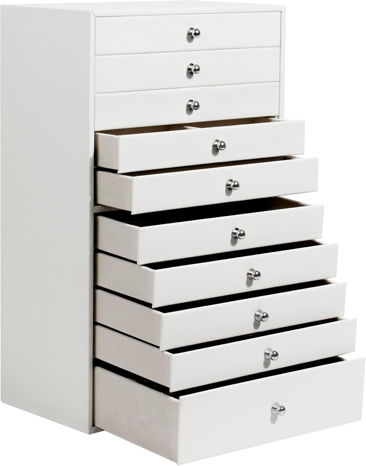 Elegant 10-Drawer Jewelry Box - Organized Storage for Rings, Necklaces & More