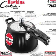 Load image into Gallery viewer, 4L Hard Anodized Black Pressure Cooker - Modern Design for Fast Cooking