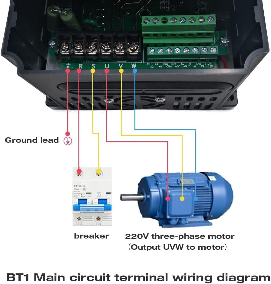 10A 2.2KW VFD Inverter for CNC & Spindle Speed Control, 220V 3 Phase Output