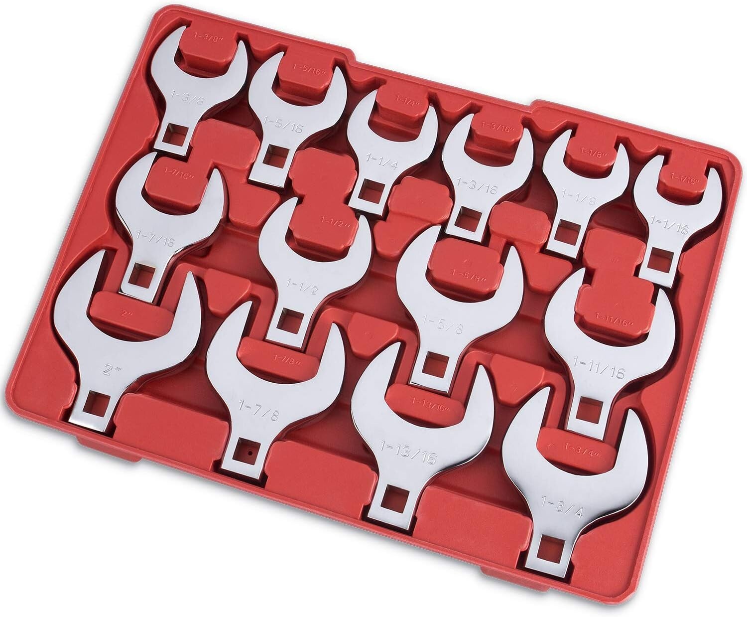 14-Piece Premium 1/2" Drive Jumbo Crowfoot Wrench Set - Chrome Vanadium Steel