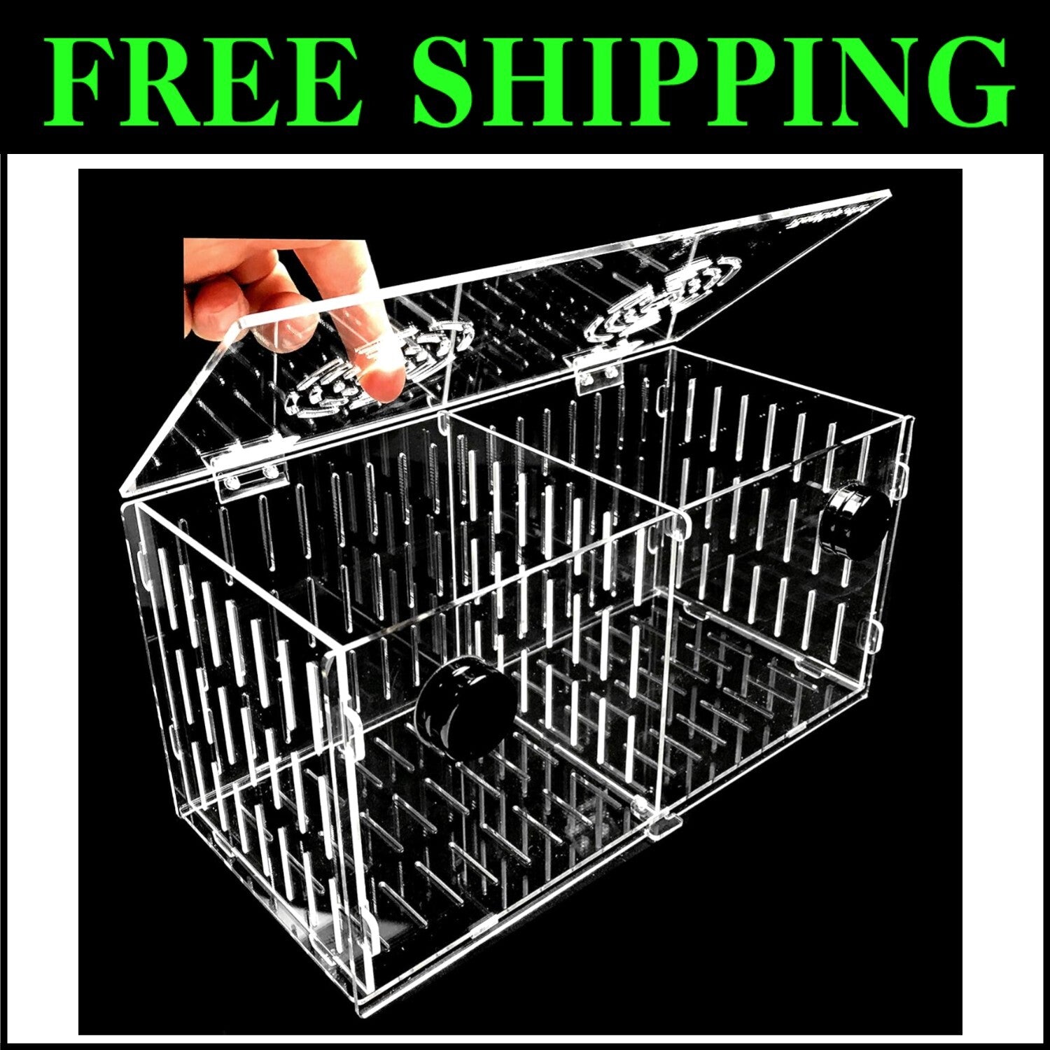 Lightweight 12x6x6 Magnetic Nursery Tank - Ideal for Fish Breeding & Acclimation