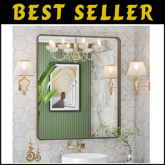 Stylish 30” x 36” Bronze Bathroom Mirror - Modern Design with Easy Installation